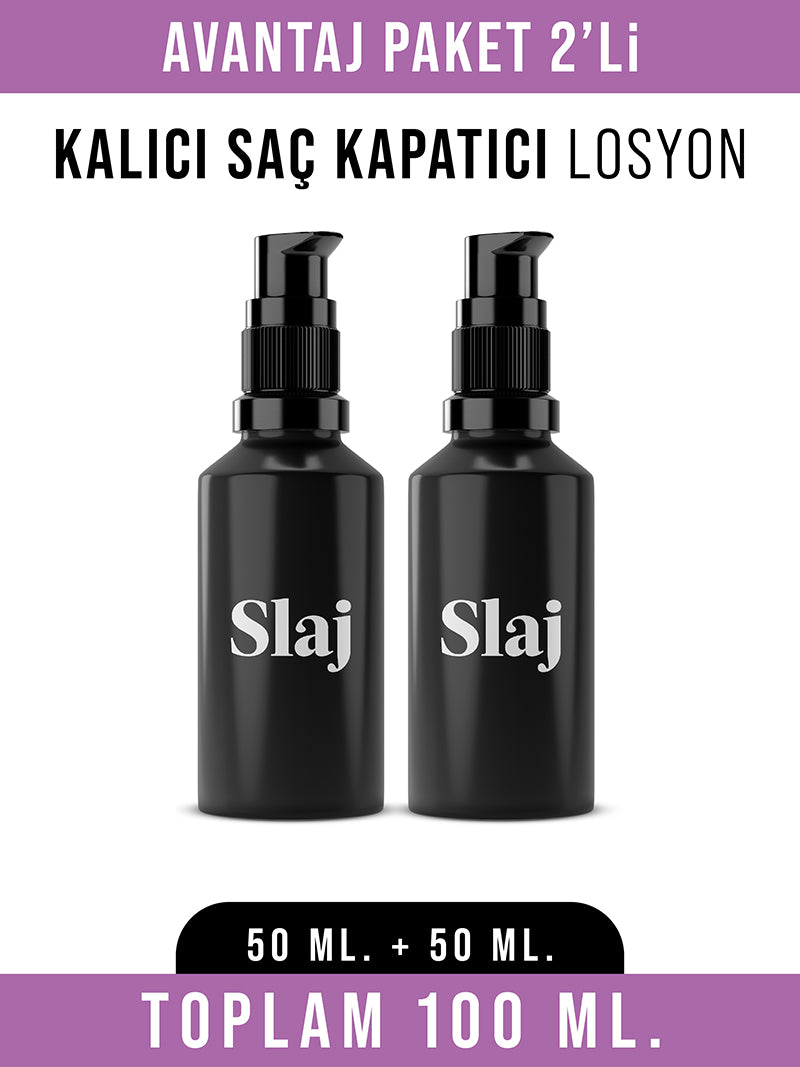 Slaj Kalıcı Saç Kapatıcı Losyon 50ml x 2 Şişe 100 ml (Avantajlı Paket)