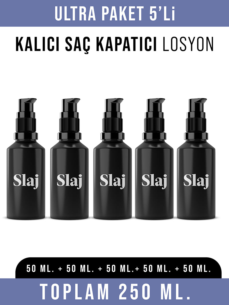 Slaj Kalıcı Saç Kapatıcı Losyon 50ml x 5 Şişe 250 ml (Avantajlı Paket)